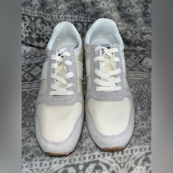 J. Crew Nylon striped city sneakers BJ256 Gray Drawstring White and Gray 8.5 - Picture 5 of 9